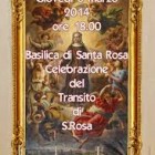 APPUNTAMENTI – S.Rosa, si celebra la Festa del Transito