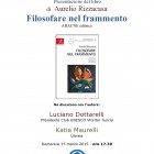 PRESENTAZIONI – “Filosofare nel frammento”, ecco il libro di Aurelio Rizzacasa