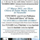 MUSICA – “I Canti della Grande Guerra”, concerto a Vasanello