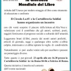 APPUNTAMENTI – Un incontro per celebrare la Giornata mondiale del libro